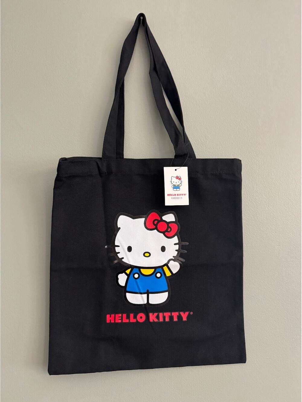 Hello Kitty x Forever 21 Black Canvas Tote NWT